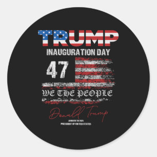 Adesivo Donald Trump 47.º Presidente 2025 Inauguração dos 