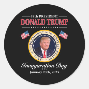 Adesivo Donald Trump 47.º Presidente Inauguração 2025 Sup