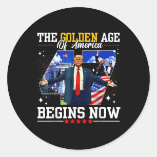 Adesivo Donald Trump A Idade Do Ouro Da América Começa Bem