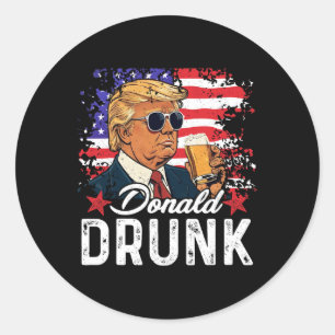 Adesivo Donald Trump Bêbado Bebe Cerveja 4 De Julho Americ