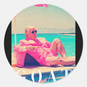 Adesivo Donald Trump Bode Engraçado Arte Meme Retro