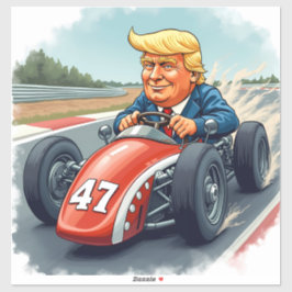 Adesivo Donald Trump, campeão de corrida de carros