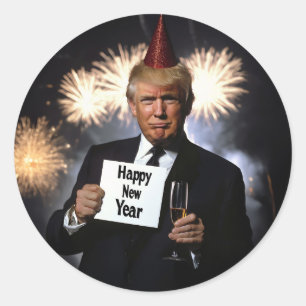 Adesivo Donald Trump celebra o Ano Novo em Estilo