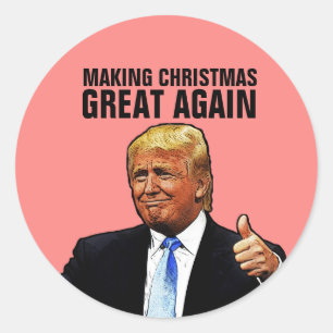 ADESIVO DONALD TRUMP CHRISTMAS STICKERS, EXCELENTE NOVAMEN
