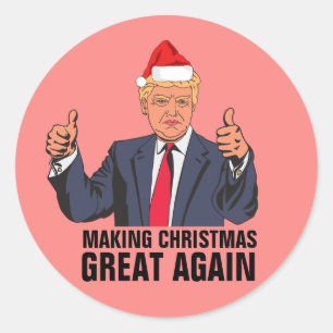 ADESIVO DONALD TRUMP CHRISTMAS STICKERS, EXCELENTE NOVAMEN