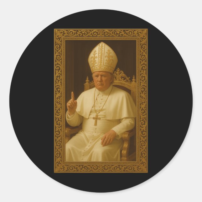 Adesivo Donald Trump Como Pope Vaticano Meme (Frente)