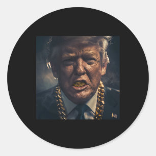 Adesivo Donald Trump Dourada Grillz