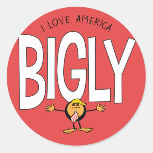Adesivo Donald Trump Emoji - Eu Amo a América Bigly