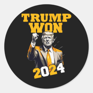 Adesivo Donald Trump Ganhou A Inauguração Eleitoral 2024 H