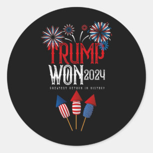 Adesivo Donald Trump Ganhou Inauguração da Eleição de 2024