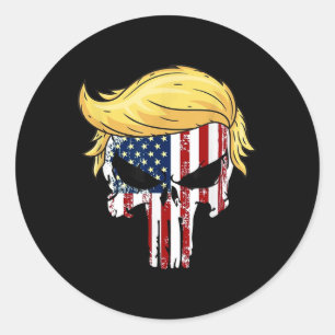 Adesivo Donald Trump Hair Presidente Skull Leve América de