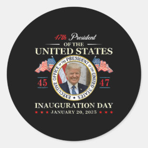 Adesivo Donald Trump Inauguration Day 2025 47th Presidente