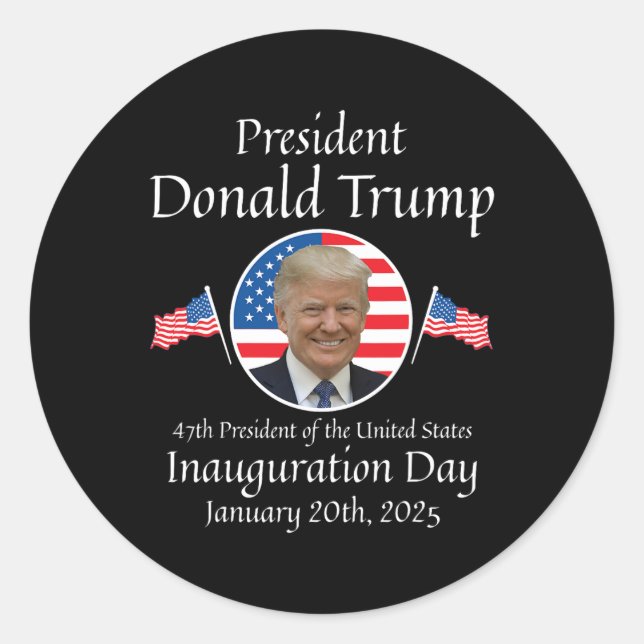 Adesivo Donald Trump Inauguration Day 2025 47th U.A. Presi (Frente)