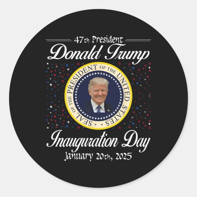 Adesivo Donald Trump Inauguration Day 2025 47th U.A. Presi (Frente)
