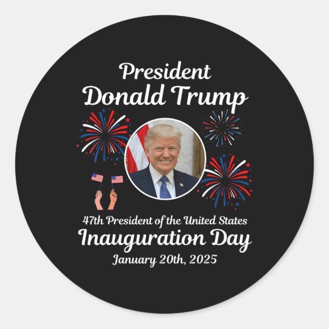 Adesivo Donald Trump Inauguration Day 2025 47th U.A. Presi (Frente)
