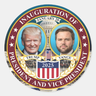 Adesivo Donald Trump J.D. Vance Inauguration 20 de janeiro