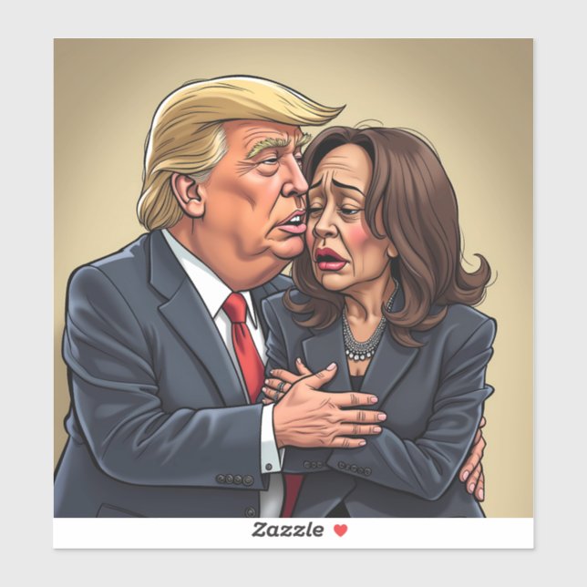 Adesivo Donald Trump Kamala harris (Folha)