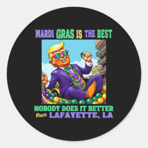 Adesivo Donald Trump Lafayette, La Mardi Gras 2025 Nenhum