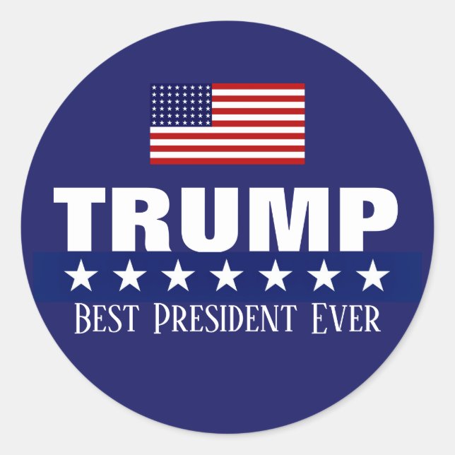 ADESIVO DONALD TRUMP MELHOR PRESIDENTE NUNCA STICKER (Frente)