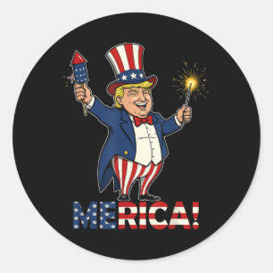 Adesivo Donald Trump Merica 4 De Julho Fireworks Patrioti