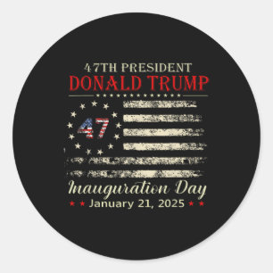 Adesivo Donald Trump Presidente Dia da Inauguração 2025