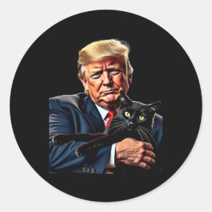 Adesivo Donald Trump Segurando Gato Gráfico Engraçado M Po