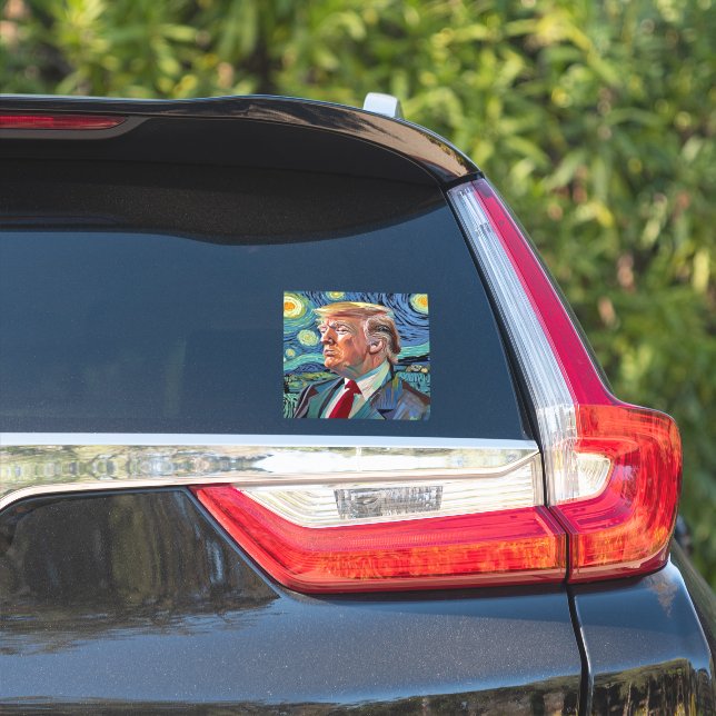 Adesivo Donald Trump Starry Night Van Gogh Art Style 2024 (Lado do carro)