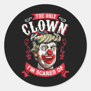Adesivo Donald Trump T Shirt Engraçado Palhaço Resiste Mul