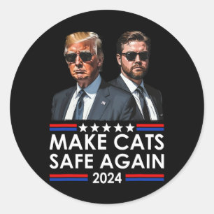 Adesivo Donald Trump Torna os Gatos Seguros Novamente 2024