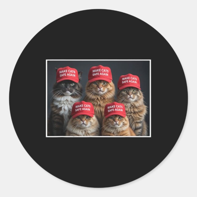 Adesivo Donald Trump Torna Os Gatos Seguros Novamente Red  (Frente)