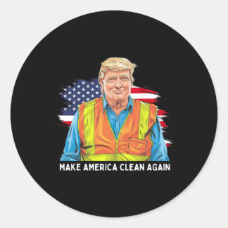Adesivo Donald Trump Vestindo Coletor de Lixo