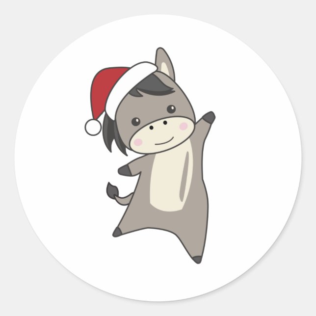 Adesivo Donkey Christmas Donkeys Animais de inverno (Frente)