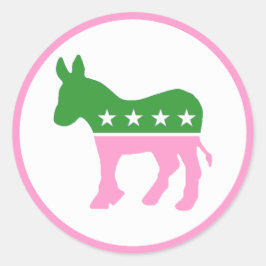Adesivo Donkey democrático rosa e verde