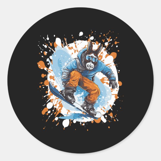 Adesivo Donkey Snowboard Animal Snowboard (Frente)