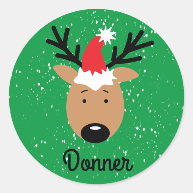 Adesivo Donner Reindeer Classic Round Sticker (Frente)