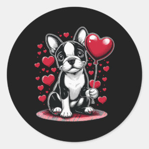 Adesivo Dono de Cachorro Boston Terrier Dia dos Namorados