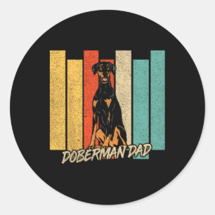 Adesivo Dono de Cachorro Doberman de Orelha Natural Vintag
