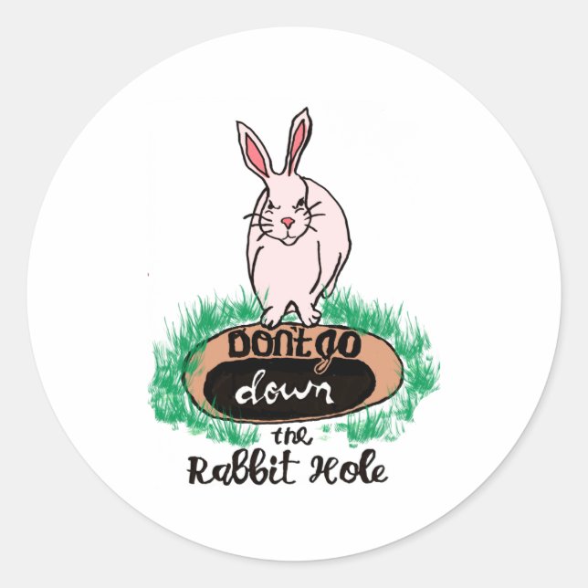Adesivo Dont Go Down The Rabbit Hole Womens Red  (Frente)