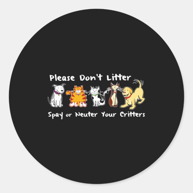 Adesivo Dont Litter Spay Or Neuter  (Frente)