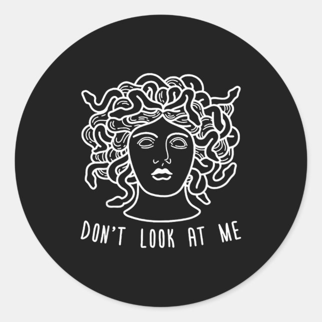 Adesivo Dont Look At Me Medusa Funny Snake Hair Greek Myth (Frente)