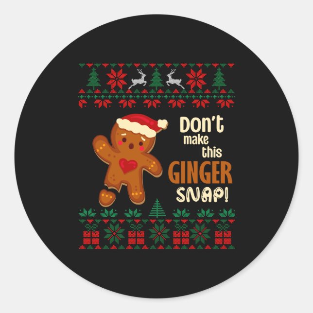 Adesivo Don't Make This Ginger Snap Redhead Ugly Christmas (Frente)
