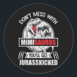 Adesivo Don't Mess With Mimi Saurus Dinosaur Family Mother<br><div class="desc">Family Matching T-Rex Dinosaur Dad Mama Saurus Graphic Set for Men,  Adults,  kids A Great Way To Lighten The Mood And Make Friends Family Laugh. Matches Loads OF Clothes,  Suitable For The Whole Family.</div>