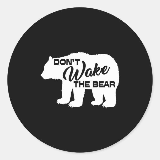 Adesivo Don't Wake The Bear Funny Bear Silhouette Graphic  (Frente)