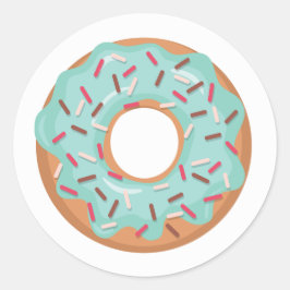 Adesivo Donut Azul Gelado Com Granulado