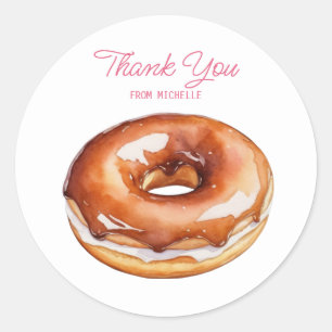 Adesivo Donut de Aquarela Personalizado