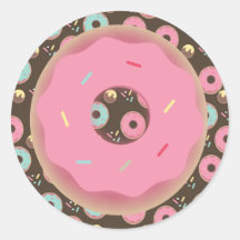 Donut de Chocolate 3D Rosa com Glacê e Confeitos R