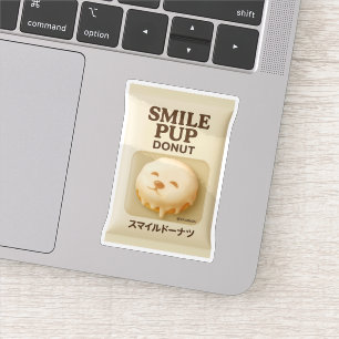 Adesivo Donut do Smile Pup: Embalagem de Brinquedo de Sobr