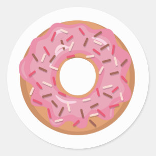 Adesivo Donut Rosa Gelado Com Confeitos