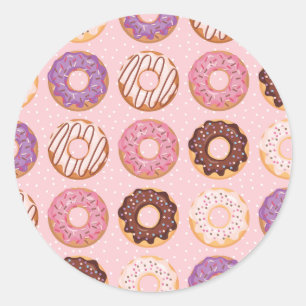 Adesivo Donuts Cor-de-Rosa, Roxo e Chocolate Gelado da Pad