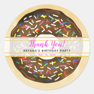 Adesivo Donuts de Aniversário com Cobertura Marrom Chocola